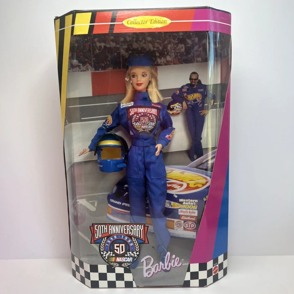 1998 NASCAR 50th Anniversary Barbie #20442 Collector Edition NRFB Mattel Vintage